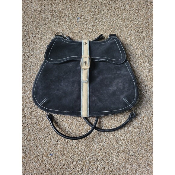 Vintage Cole Haan Black Suede and leather Backpack - Picture 2 of 12